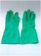 ถุงมือยางสีเขียว