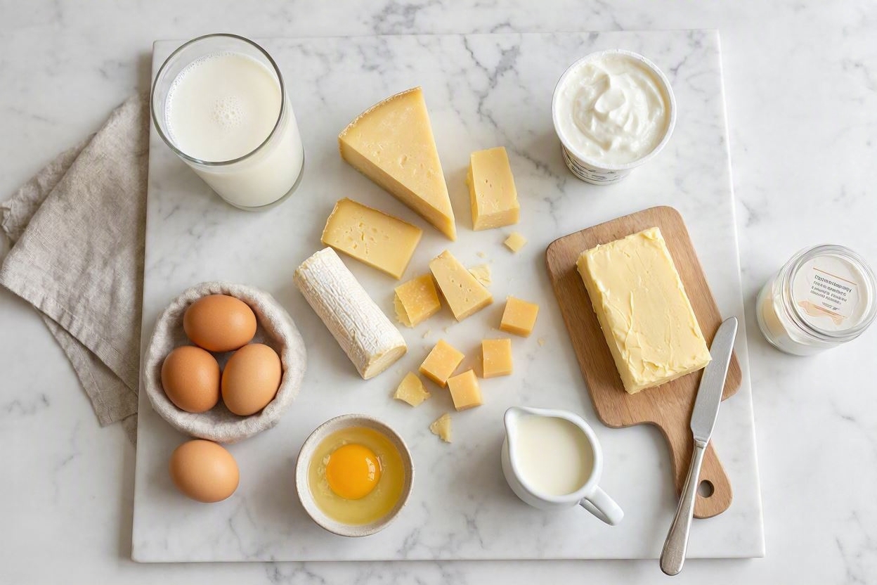 Milk, Whey, Cheese and Egg